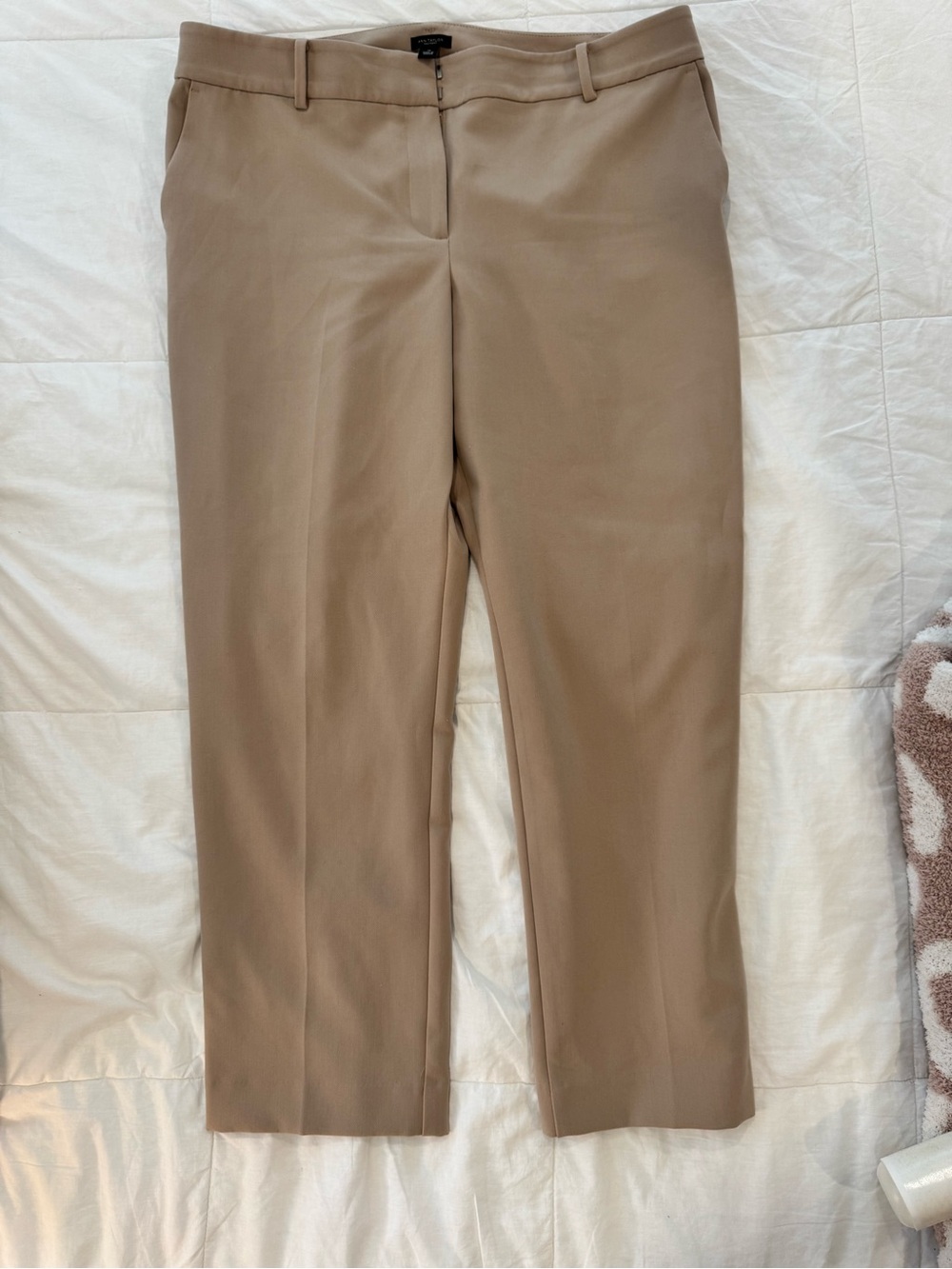 Ann Taylor Factory Tan Straight-Leg Dress Pants